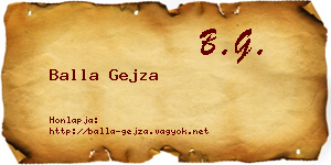 Balla Gejza névjegykártya
