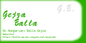 gejza balla business card